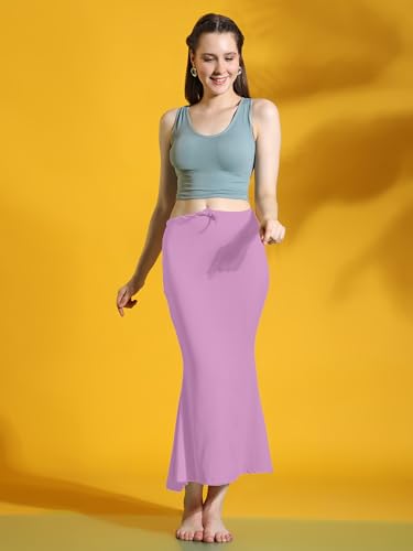 Image of Amazon Brand - Anarva Women Cotton Blended Saree Shapewear Regular Petticoat Skirt For Saree