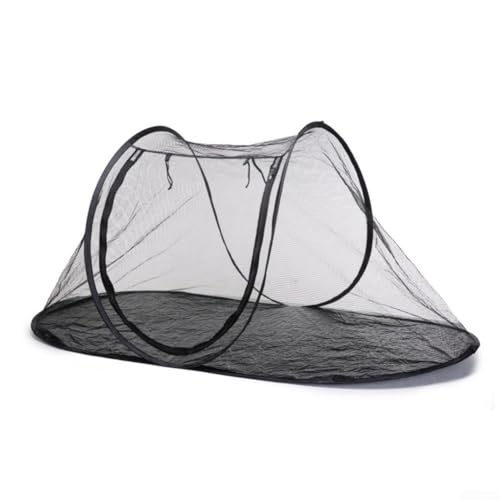 Linnkyfloa Kompakter faltbarer Haustier- Laufstall, atmungsaktives Netz- Zelt, für Hunde und Katzen, 120 x 63 x 50 cm, für drinnen und draußen, mit PE- Unterseite, Reisehütte