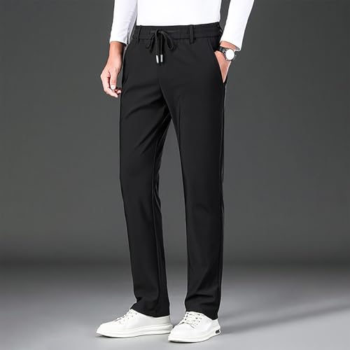 DESKABLY Mens Casual Pants Elastic Waist Stretch Straight Fit Pant Golf Pants Quick Dry Athletic Workout Running Sweatpants2
