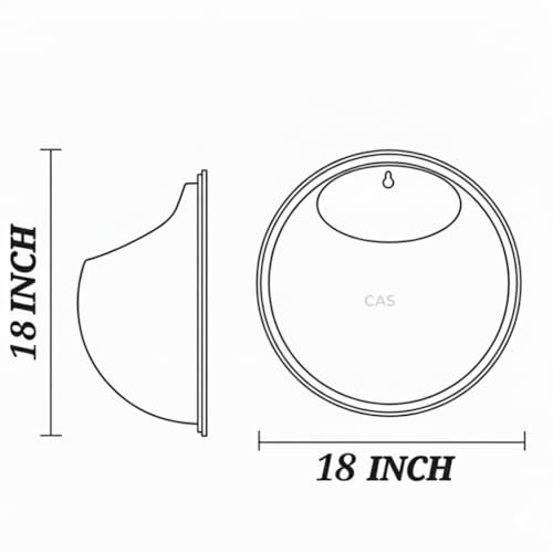 Image of CAS 1L to 14L Glass Fish Bowl 18 INCH (16+ Litre Acrylic) Wall Hanging Fish Bowl