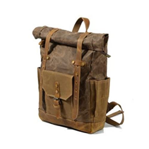 Backpack Canvas Backpacks Retro Daypack Men Travel Bag, Coffee, One Size2