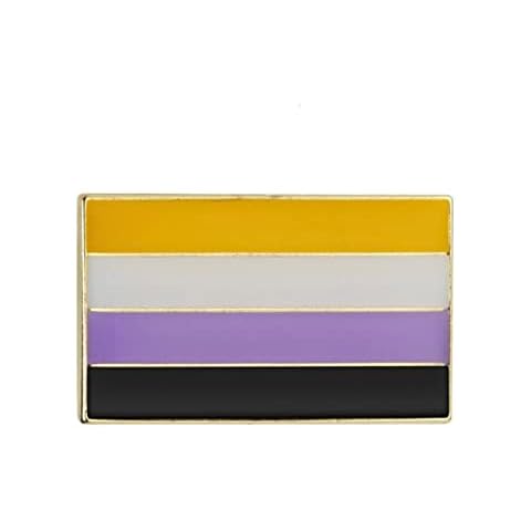 Non Binary Nonbinary Pride Flag Large Brooch Pin Badge Cover