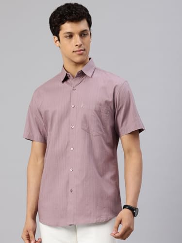 Image of Majestic Man Men's Pure Cotton Dobby Weave Checks Slim Fit Half Sleeve Casual Shirt