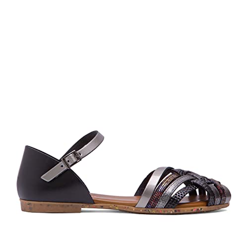 PORRONET - Sandalia plana de piel negra Aroa talla 40 Cover