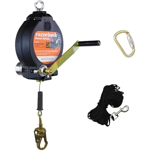 Malta Dynamics 90’ 3-Way Recovery Self Retracting Lifeline, YoYo Cable Dual System, Fall Arrest & Winch Modes, Fall Protection Rescue Retractable Safety Lanyard - OSHA/ANSI Compliant Cover