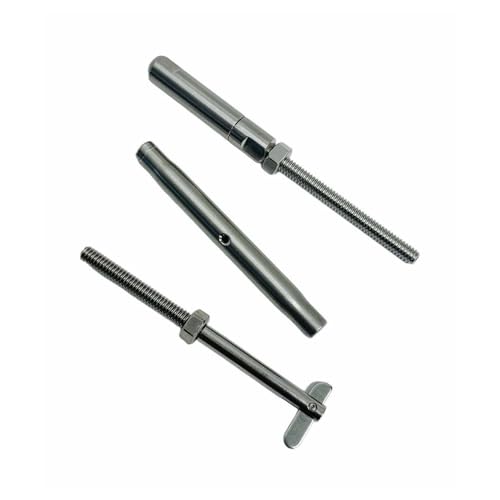 Prolinemax Marine T316 Acero Inoxidable Turnbuckle con pasador push and go 1/8'' y rosca 1/4''-20 miniatura 5