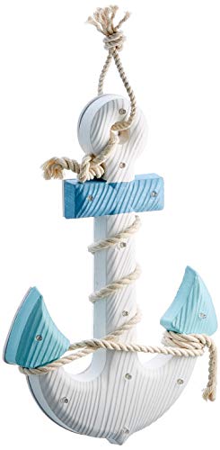 Out of the blue 830369 Anker mit Seil und 12 warmweißen LED, Mehrfarbig