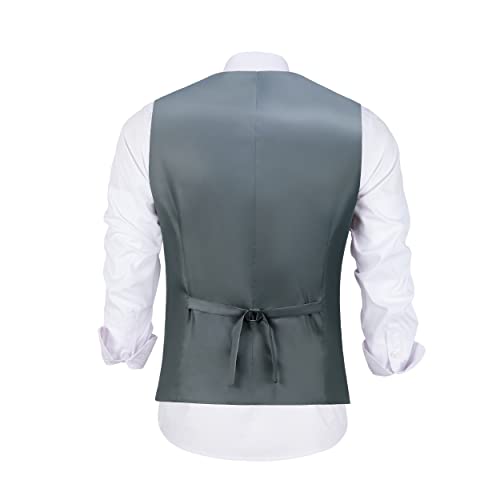 Men Suit Vest Slim Fit Vests Dress Tuxedo Vest for Wedding Formal V-Neck Waistcoat3