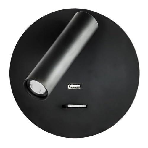 Aplique de pared negro orientable ideal para lectura en dormitorio