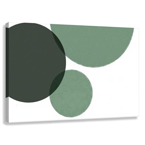Novup Abstract Art Wall Green Circles Canvas Print Decor Pictures