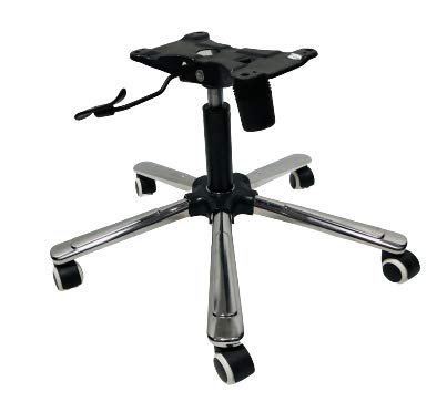 GOYALSON Office revolving Computer Chair Base Parts Accessories Heavy Steel Base 26 inch fit to Every Chair Universal Size (with White Black Wheel, Power Hydraulic & Central Tilt Plate)