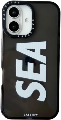 Image of for iPhone 16 Plus SEA Case Transparent, Grip Case Silicon Slim Fit Shock-Absorbing TPU Bumper & Anti-Yellowing Clear Protective Back Cover for iPhone 16 Plus (Black,01)