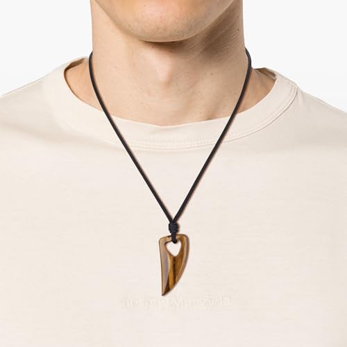 COAI Mens Womens Amulet Stone Pendant Wolf Tooth Necklace3