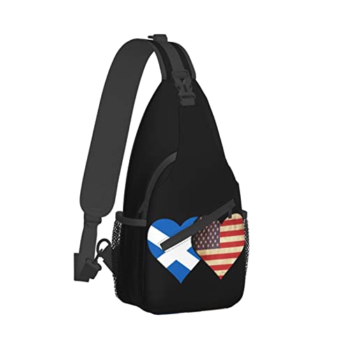 Mochila bandolera unisex con banderas de Escocia y EE.UU. miniatura 3