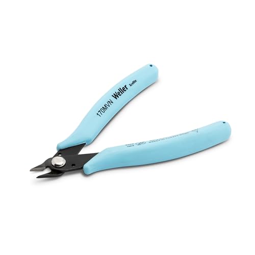 Weller Xcelite S2KVN General Purpose Shear Cutter (170MVN) and Needle Nose Plier with Serrated Jaws (378MVN), Blue Grip Thin Profile - Image 3