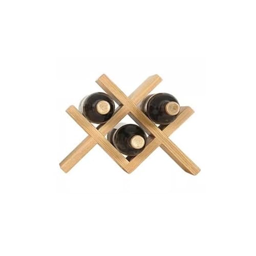 Soporte para botellas de vino de madera sólida para 4 botellas miniatura 1