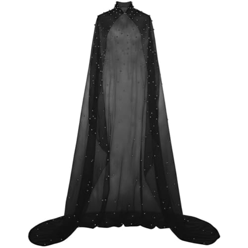 HiyyFloy Capa De Tul para Vestido De Novia, Chal, Encogimiento De Hombros, con Perlas