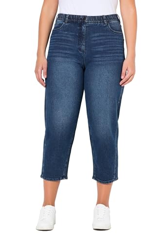 Ulla Popken Mom-Jeans, Konisches Bein, Komfortbund, Dark Azul Denim, 62 Mujeres
