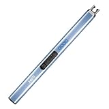 IUIRE Lichtbogen Stabfeuerzeug Elektrisch USB-C Aufladbar Winddicht Plasma Feuerzeug für Kerzen, Kamin, Grill & Gasherd – Flammenloser Anzünder mit Schiebeschalter Blau