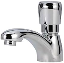 Zurn Z86100-XL-CP4 AquaSpec Single-Hole Metering Faucet, Deck Mount with 1.0 GPM Spray Outlet, 4" Cover Plate, Push-Button Handle, Chrome