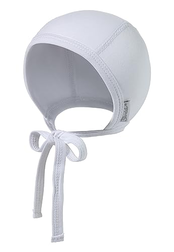 Sterntaler OCS Baby Mütze uni - Weiche Erstlingsmütze aus Singlejersey (Bio) - hautsympathische Unisex Neugeborenen Mütze zum Binden - Frühchen Kleidung - weiß, Größe 35