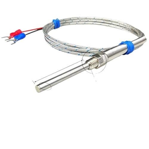 RBFRZGSU 1pcs High Precision Termocouple Type K with M8 Screw Thread Stainless Steel Rapid Response for Industrial Monitoring(5M Type K,100mm)