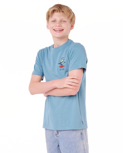 Rip Curl T-Shirt a Maniche Corte da Ragazzo, vestibilitĂ Normale, Storm Blue Search Icon, 8, Icona Storm Blue Search, 8