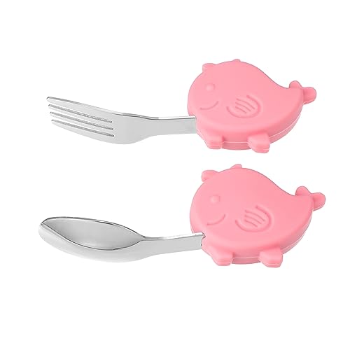 CIMAXIC Silverware Set Fork Utensils Training Cutlery for Toddlers 2 Pieces Food Grade Safe