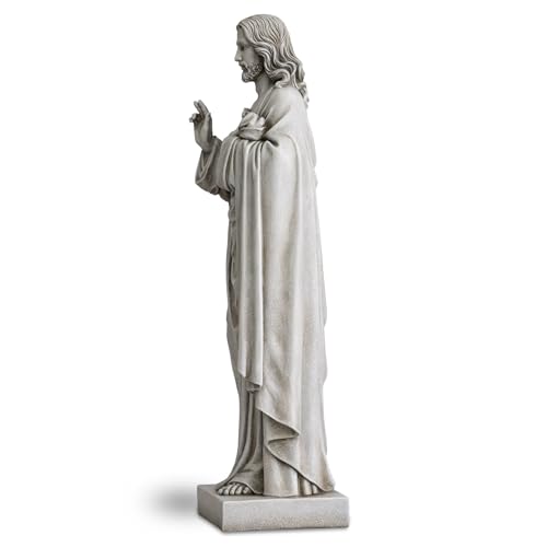 Estatua Grande Sagrado Corazón de Jesús 24.7 pulg miniatura 5