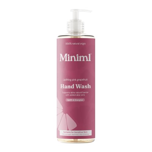 Miniml Natural Hand Wash - Uplifting Pink Grapefruit 400ml 99.6% Natural Vegan & Cruelty-Free Liquid Soap for Sensitive Skin Moisturising & Gentle Everyday Hand Cleansing