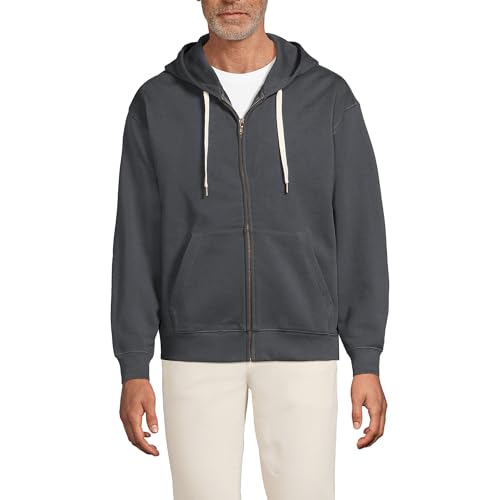 Lands' End Men's Long Sleeve French Terry Full Zip Hoodie