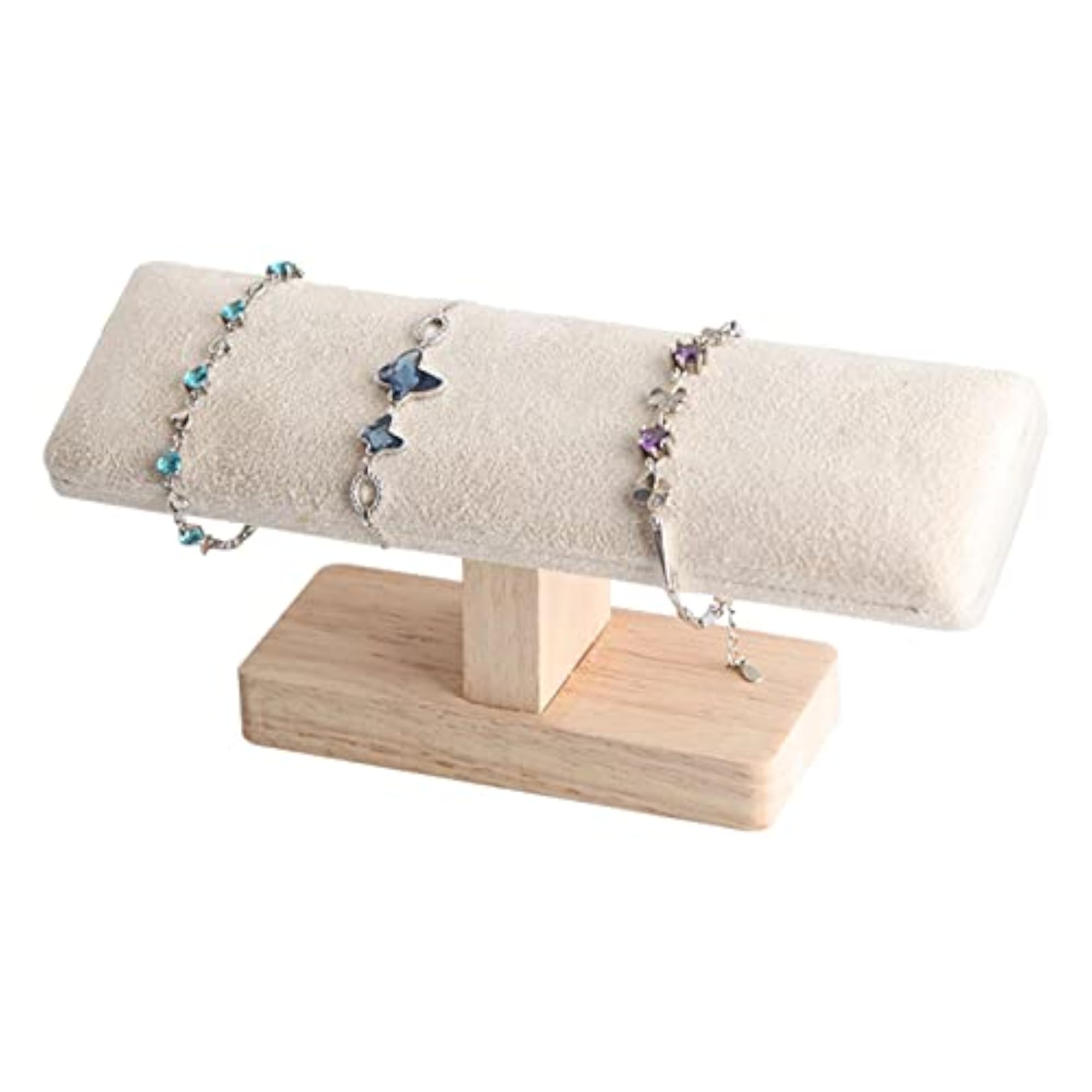 Beige Velvet Bracelet Holder Jewelry Display Stand