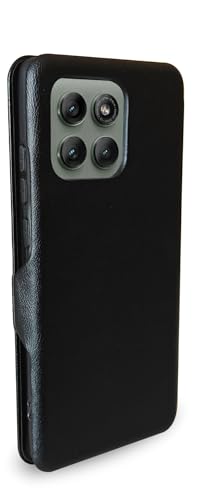 Image of Premium Vegan Leather Phone Cover with Card Slot - Slim, Durable, Privacy Protection, Kickstand Function, Elegant Flip Wallet Cases Compatible for Motorola Edge 60 Pro 5G (Black)