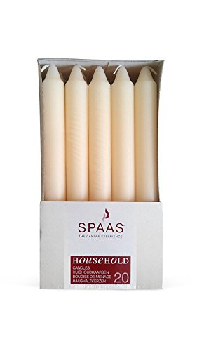 Bougies coniques blanc ou ivoire hauteur 17,8 cm pour chandelier et bougeoir boîte de 20