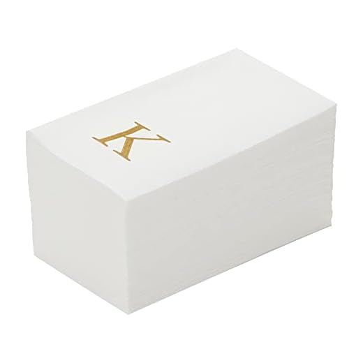 Luxenap 15.8 X 7.9 Inch Linen-Feel Guest Towels, 50 Lettered Hand Towels - Gold Letter 'K', Sans Serif Font, White Paper Dinner Napkins, airlaid, For Restrooms And Tables