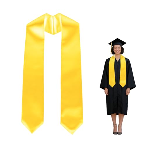 Oeyliz Graduation Stole Class of 2026 Stoles for Graduation 2026 Unisex Adults Blank Graduations Stole 72 Inch Plain Gold Graduations Stoles