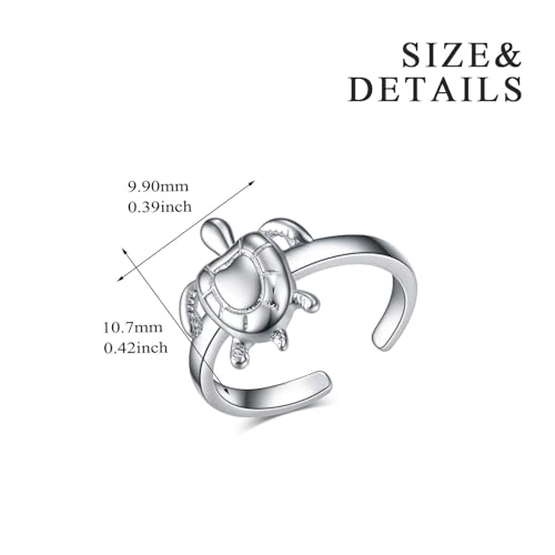 Anillo de tortuga marina hipoalergénico y ajustable que no irrita la piel sensible 4