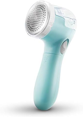 Bojia Lint Electric Clothes Fabric Shaver Fuzz Pill Bobble Remover for Sweater, Couch, Blanket, Curtain, Socks, Legging, Wool, Cashmere, Battery Operated Blue