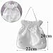 Imagen de Zasvec Bolso de Satén para Novia Monedero de Novia Bolsas de Comunión Blanco Bolso de Mano con Cordón Bolso de Satén Bolso de Mano para Mujer para Fiesta de Boda Cumpleaños