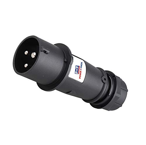 POWER N PACK Industrial Plug (PB01P) - IP 67, 16 Amp Plug, 230V, 6h, Single Phase, 3 Pin