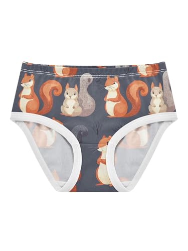 ZZKKO Forest Animals and Cute Squirrel Girls Underwear Toddler Panties for Girls Comfort Brief Size 2-8T
