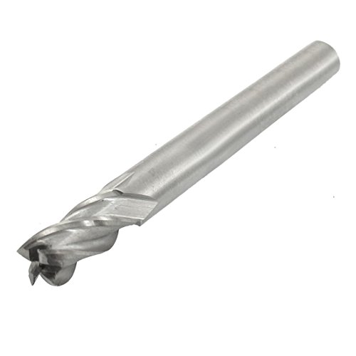 Image of uxcell 6mmx6mmx13mmx57mm Machining Cutting Tool Helical Groove 4 Flute Straight Shank Milling Cutter End Mill