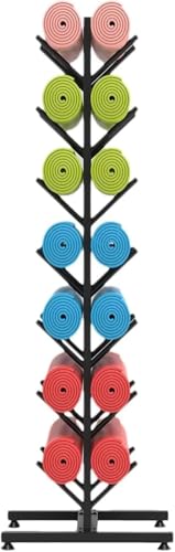 Rangement pour tapis de yoga et support multi-niveaux compact pour accessoires de sport