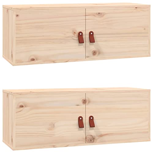 vidaXL Pensili 2 pz 80x30x30 cm in Legno Massello di Pino