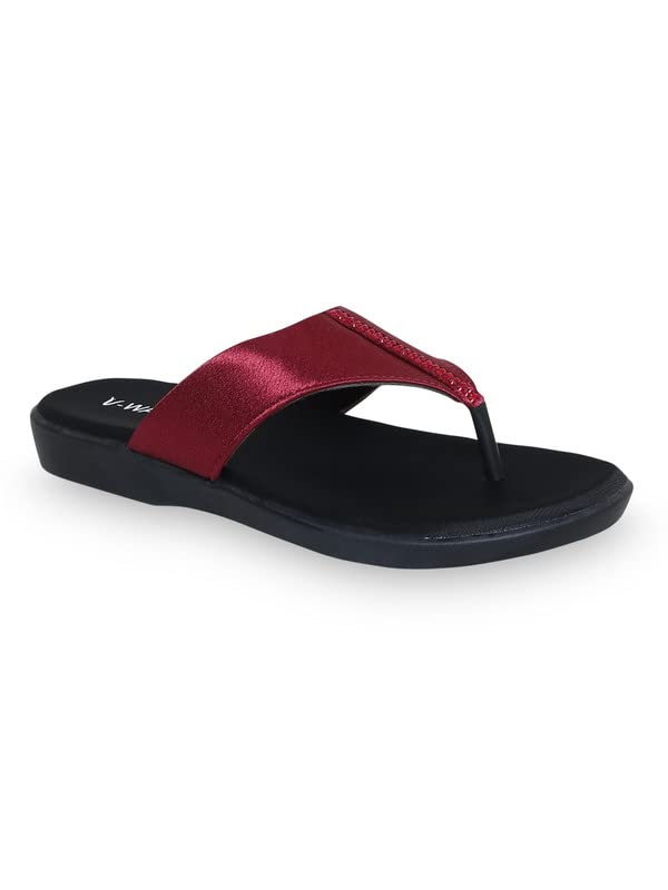 V-WALK Vwalk Womens Stylish Synthetic Material Flat Heel Casual Slipper (B0CF67TZN6) Amazon Price History, Amazon Price Tracker