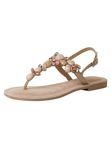 Thumbnail - Tamaris Damen Sandalen Zehentrenner Leder Sommer; IVORY COMBINED/beige; 38 EU
