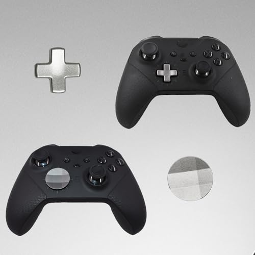 Image of 2 Pack Elite 2 Metal D-Pads Replacement for Xbox One Elite Series 2 Controller, Magnetic Standard D-Pad and Faceted D-Pad for Xbox One Elite Series 2 /Series 2 Core /Series 1 Controller (Silver)