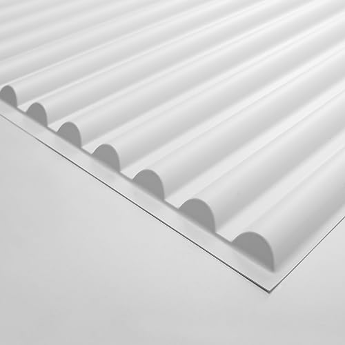 Art3d Lot de 12 Dalles de plafond,panneaux muraux 3D pour décoration murale intérieure, 61 x 121,9 cm,Blanc