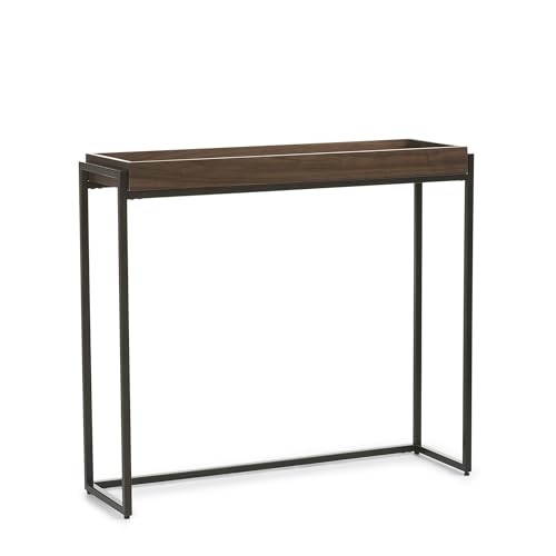 Mesa de entrada estrecha de madera maciza para pasillo y salon vintage 2