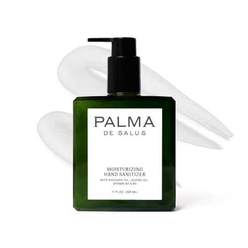 Palma de Salus 2-in-1 Home-size Moisturizing Hand Sanitizer & Hand Lotion | Avocado Oil, Jojoba Oil, Hyaluronic Acid, Centella Asiatica, Castor Oil | Neroli Scent | 70% Alcohol |11oz